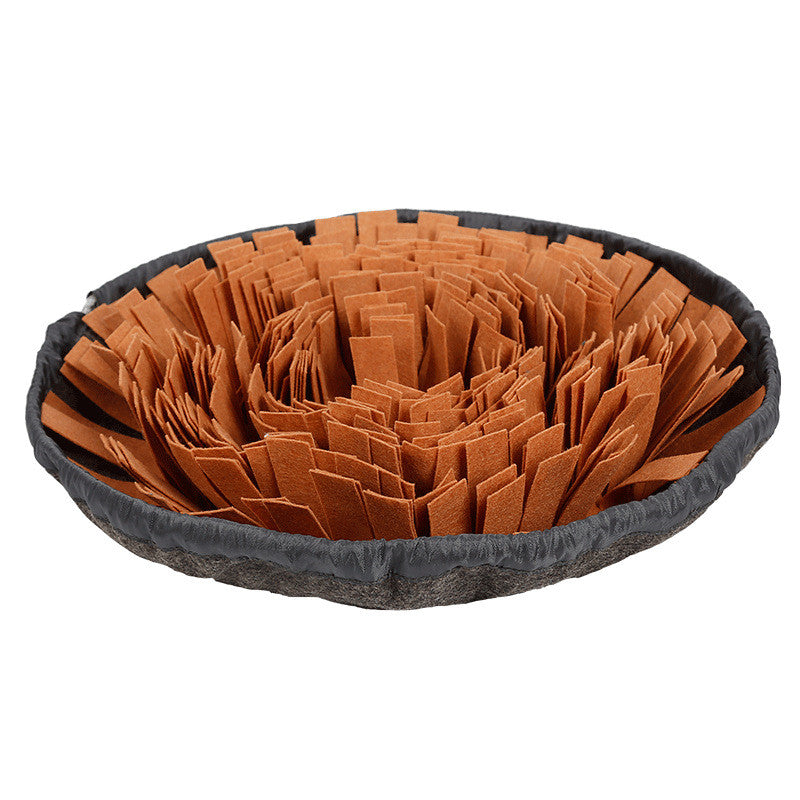 Brown and grey snuffle bowl mat for dogs and cats