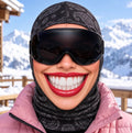 Sunglasses Smile funny face ski mask with a big red-lipped grin