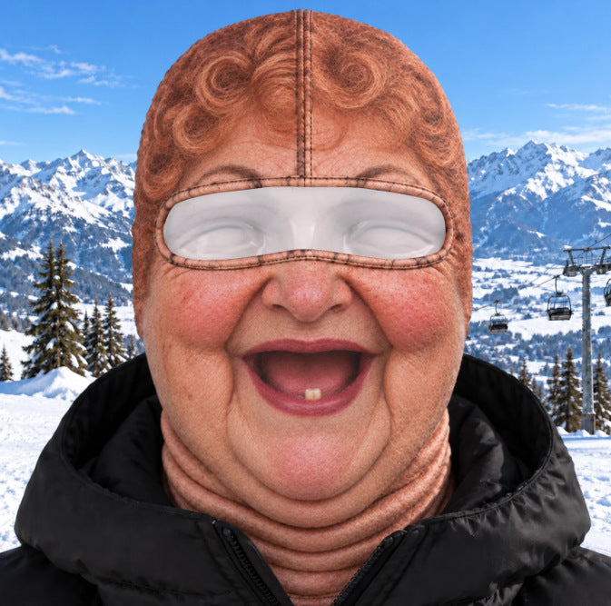 Laughing Granny funny face balaclava